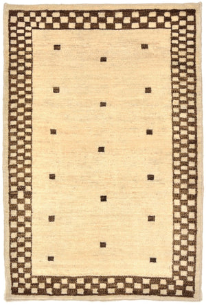Gabbeh Tæppe - Loribaft Persisk - 108 x 71 cm - sand