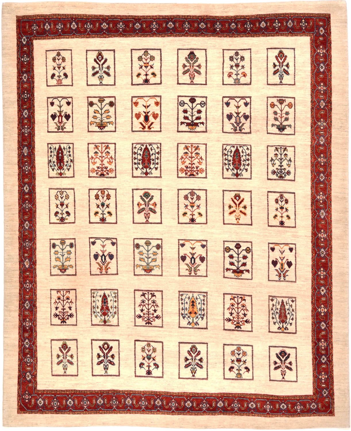 Gabbeh Tæppe - Loribaft Persisk - 326 x 261 cm - rød