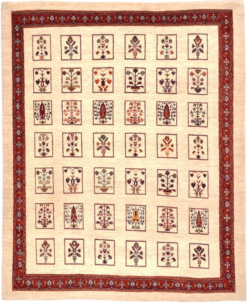 Gabbeh Tæppe - Loribaft Persisk - 326 x 261 cm - rød