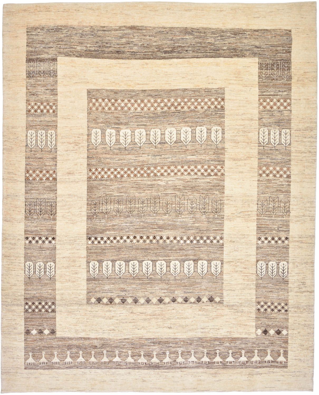 Gabbeh Tæppe - Loribaft Persisk - 253 x 203 cm - sand
