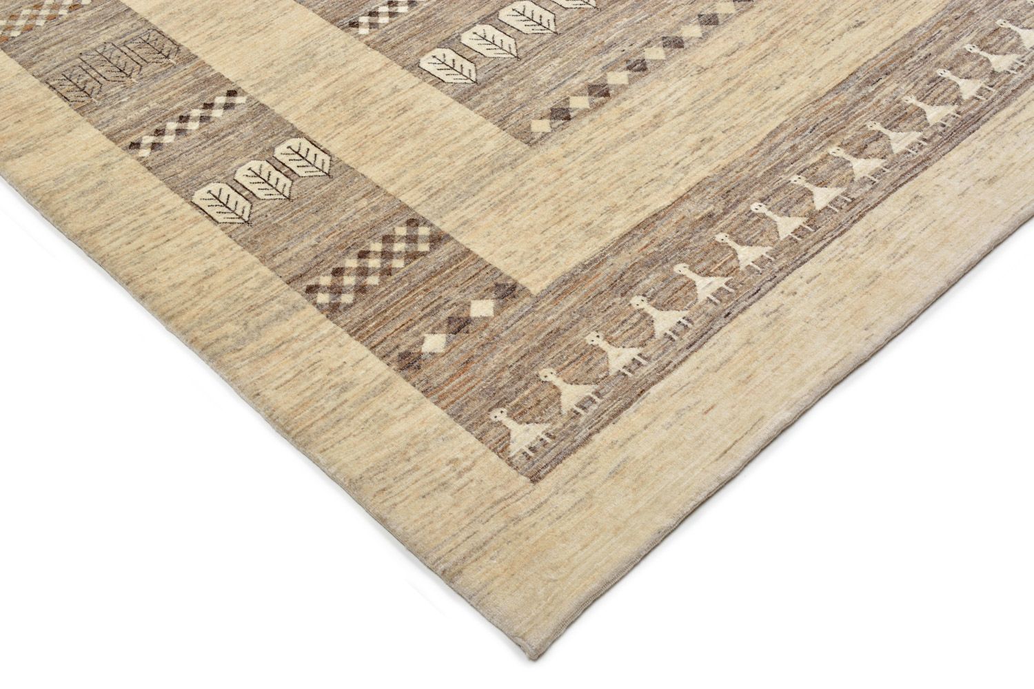 Gabbeh Tæppe - Loribaft Persisk - 253 x 203 cm - sand