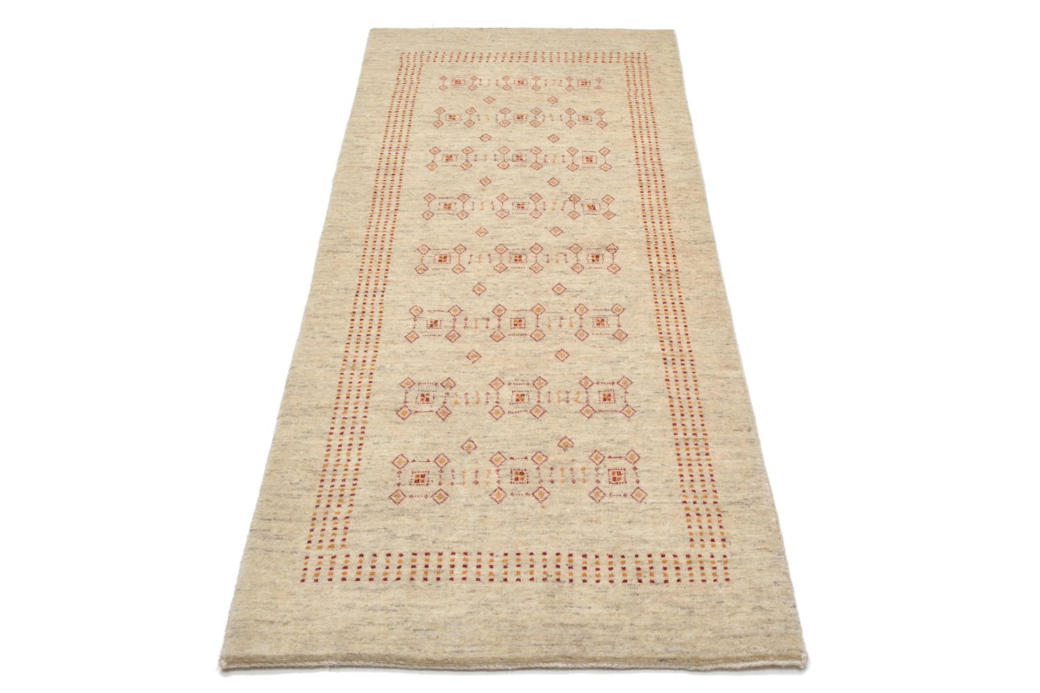Løber Gabbeh Tæppe - Loribaft Persisk - 195 x 79 cm - beige