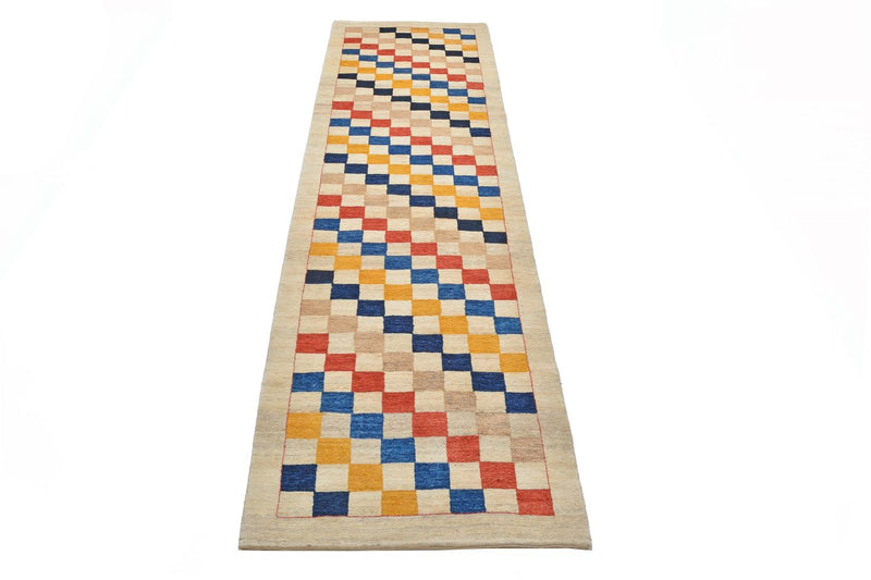 Løber Gabbeh Tæppe - Loribaft Persisk - 381 x 93 cm - flerfarvet