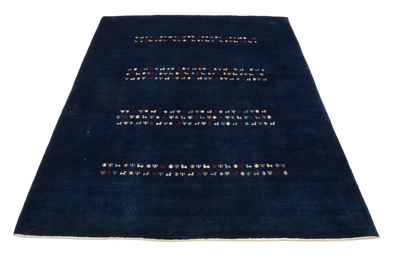 Gabbeh Tæppe - Loribaft Persisk - 209 x 154 cm - blå