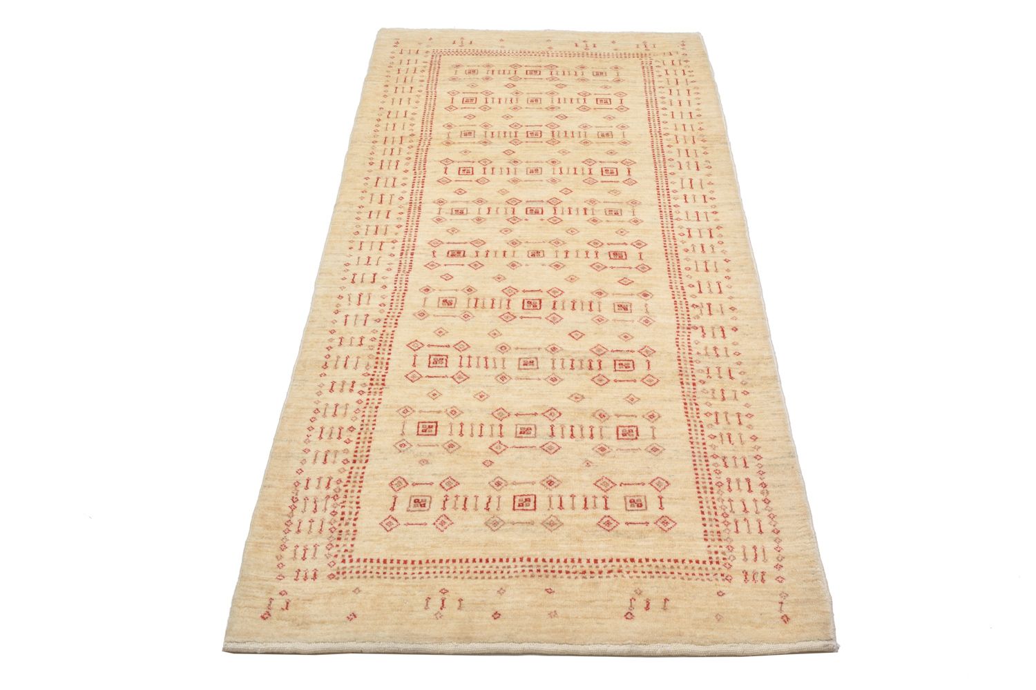 Løber Gabbeh Tæppe - Loribaft Persisk - 195 x 85 cm - beige