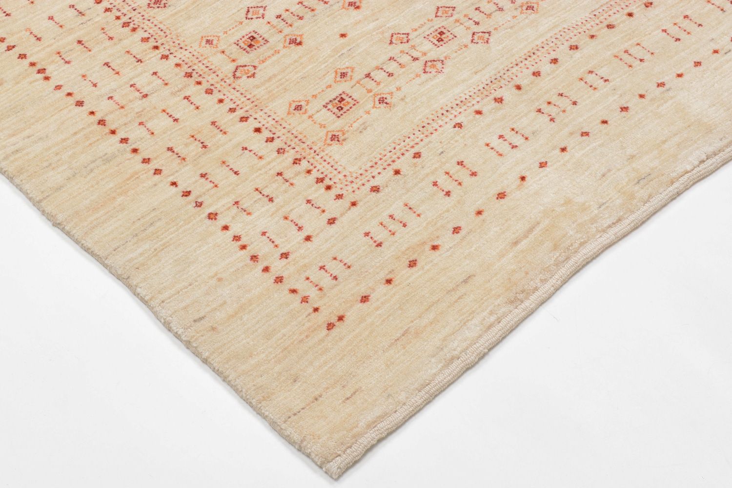 Gabbeh Tæppe - Loribaft Persisk - 201 x 119 cm - beige