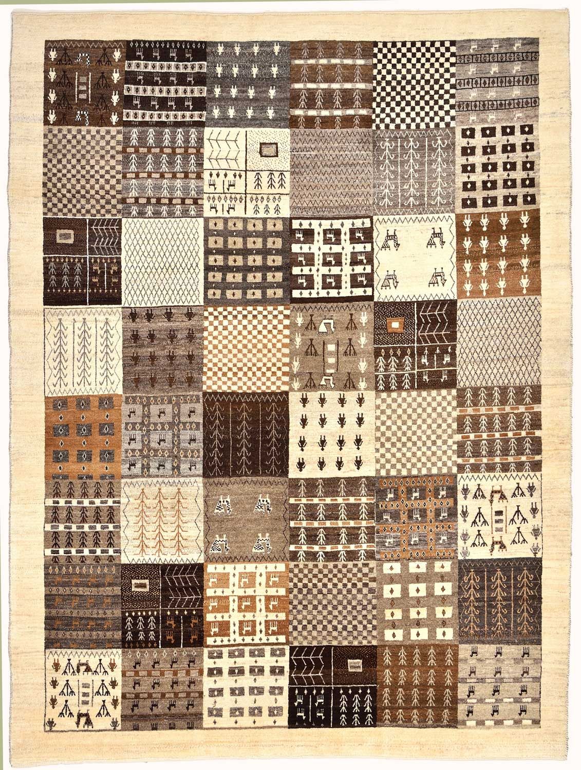 Gabbeh Tæppe - Loribaft Persisk - 247 x 187 cm - brun