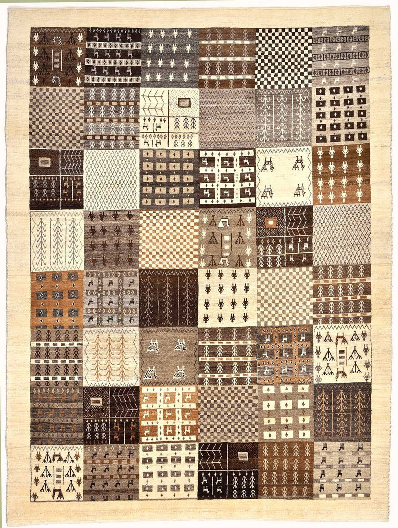 Gabbeh Tæppe - Loribaft Persisk - 247 x 187 cm - brun
