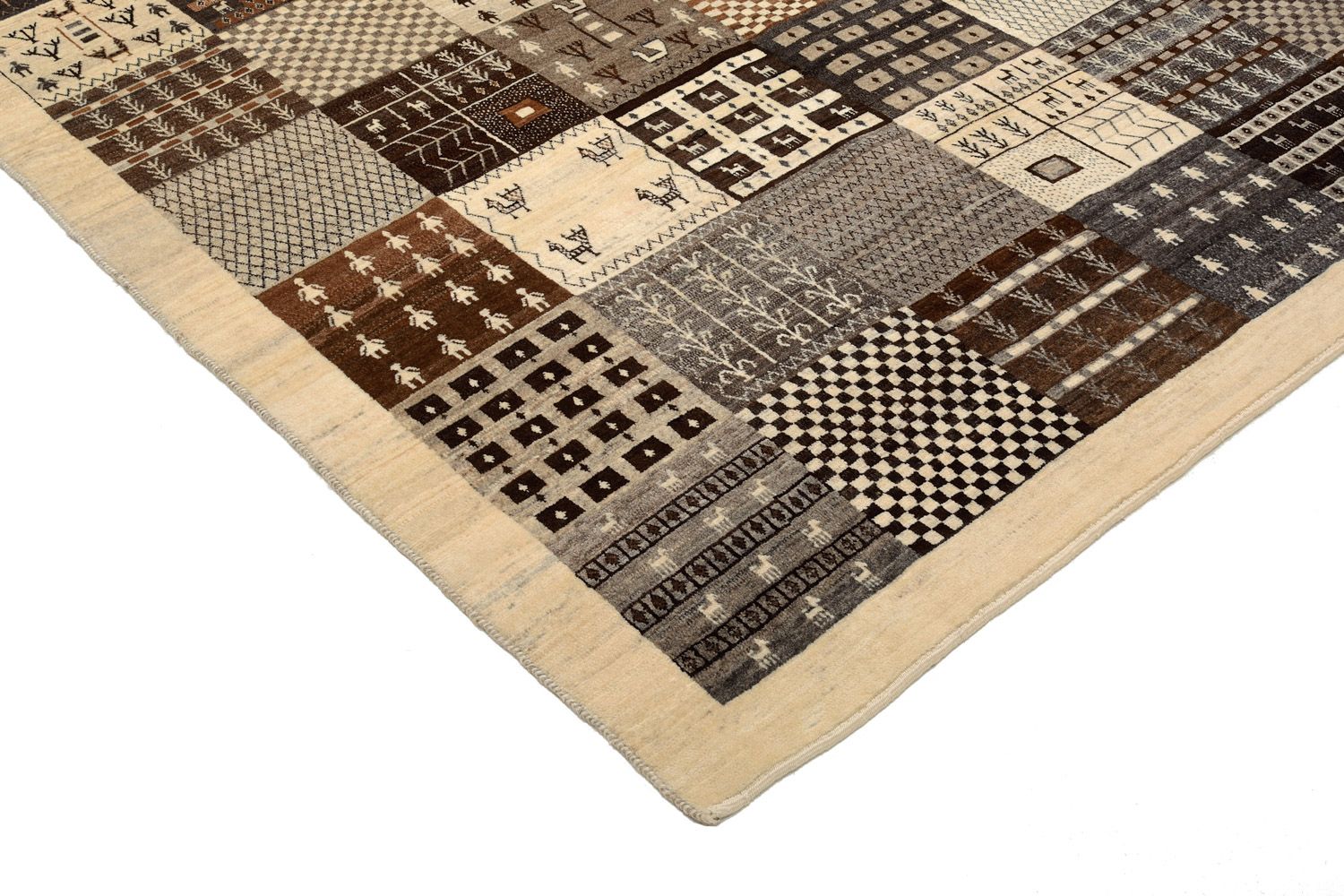 Gabbeh Tæppe - Loribaft Persisk - 247 x 187 cm - brun