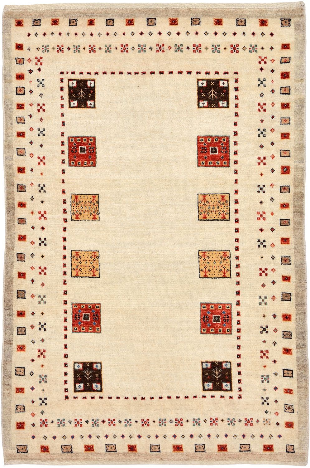 Gabbeh Tæppe - Loribaft Persisk - 127 x 84 cm - flerfarvet