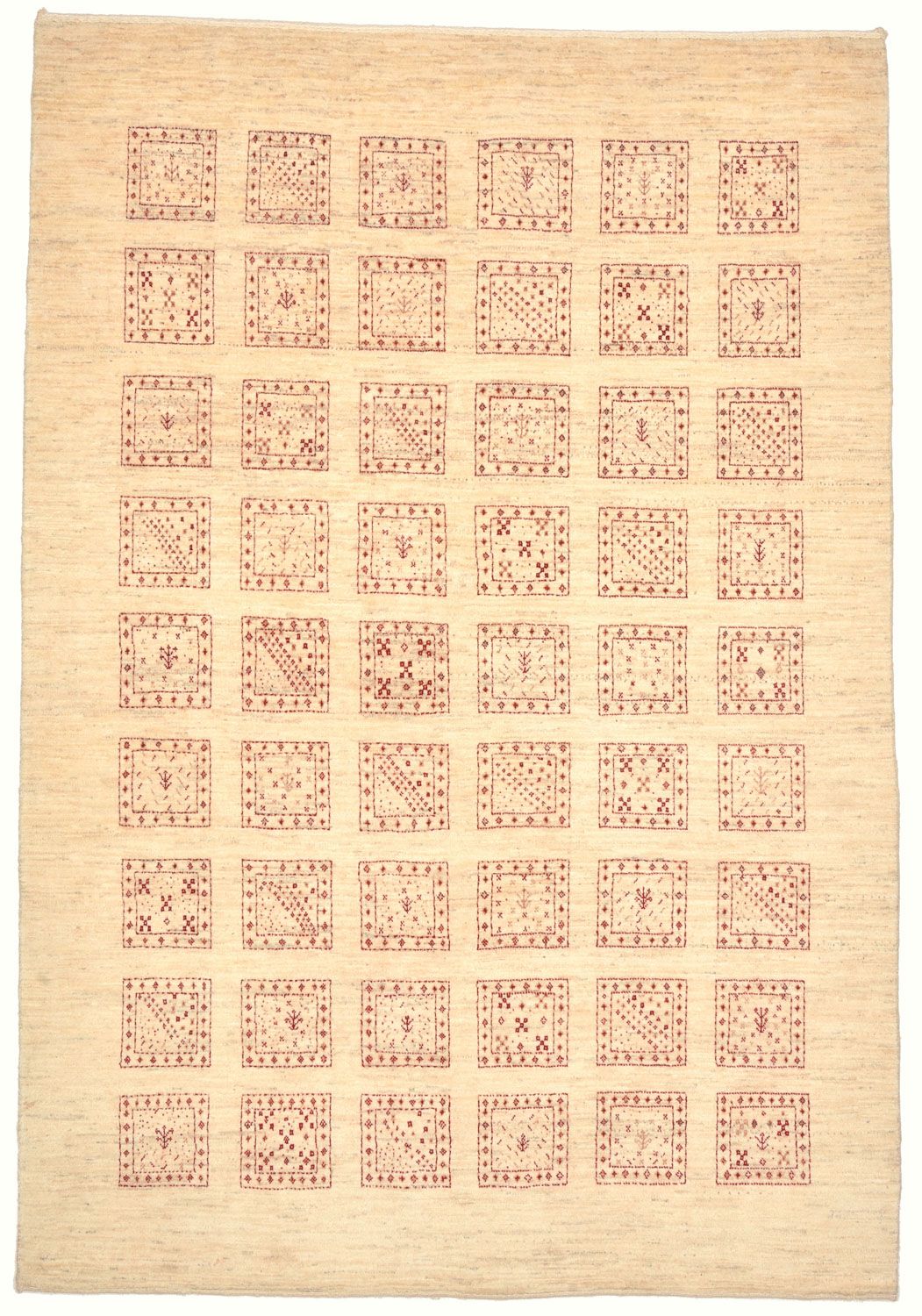 Gabbeh Tæppe - Loribaft Persisk - 211 x 141 cm - beige