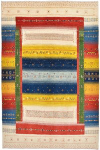 Gabbeh Tæppe - Loribaft Persisk - 225 x 146 cm - flerfarvet