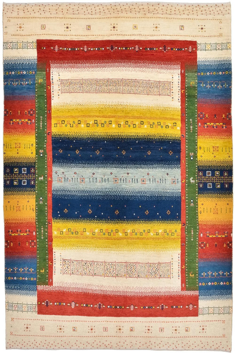 Gabbeh Tæppe - Loribaft Persisk - 225 x 146 cm - flerfarvet