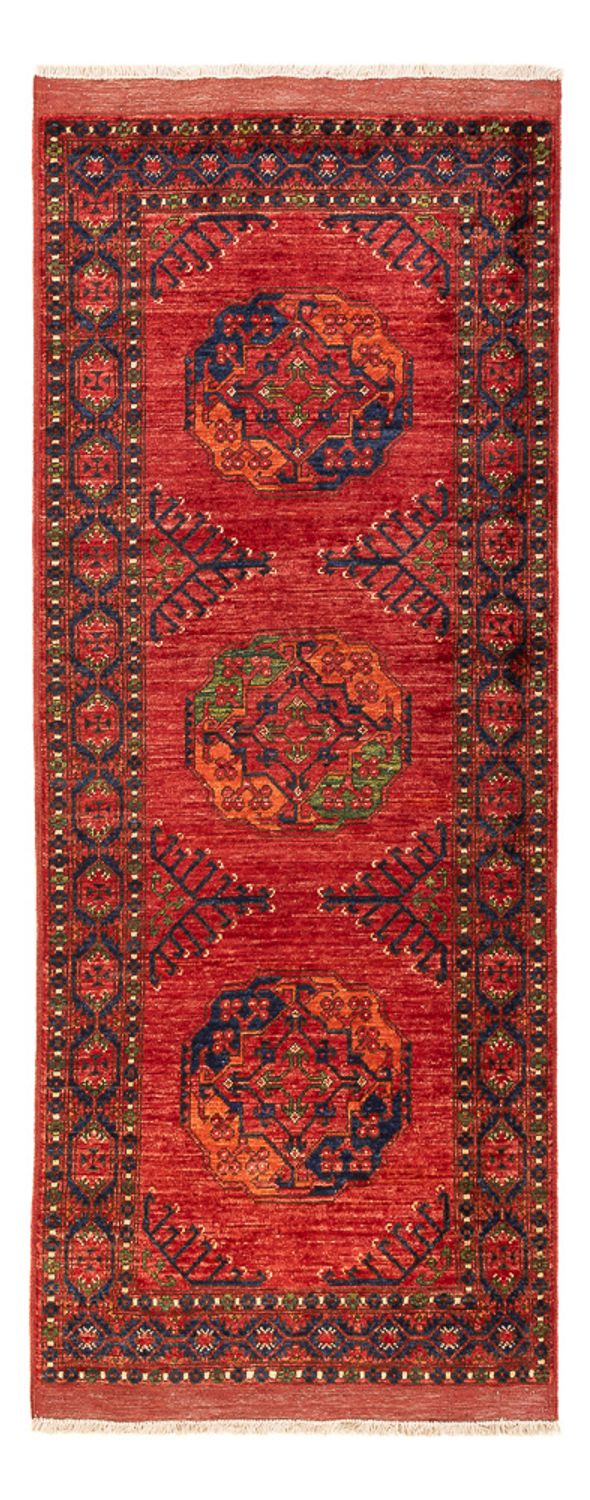 Løber Afghansk tæppe - 201 x 81 cm - rød