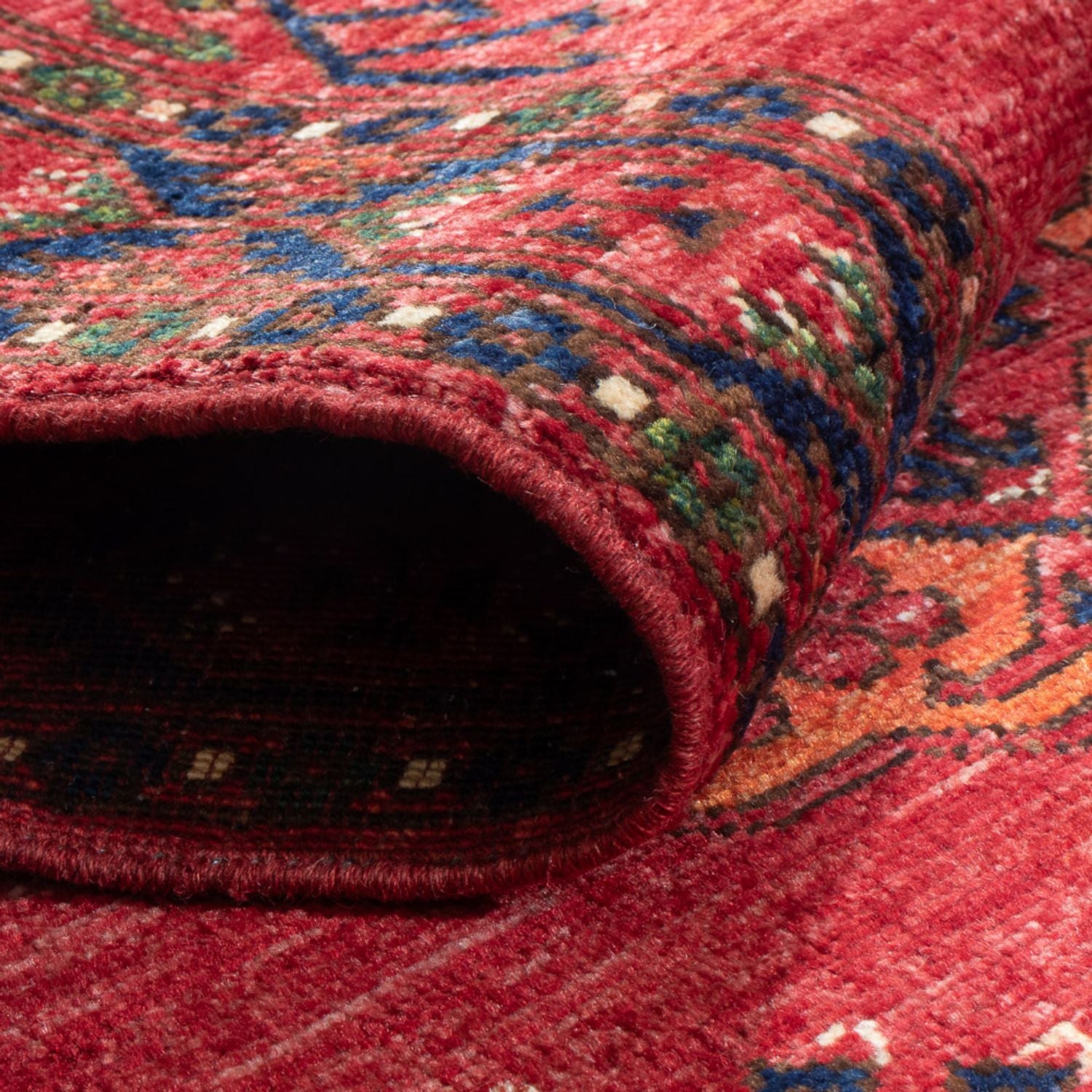 Løber Afghansk tæppe - 201 x 81 cm - rød