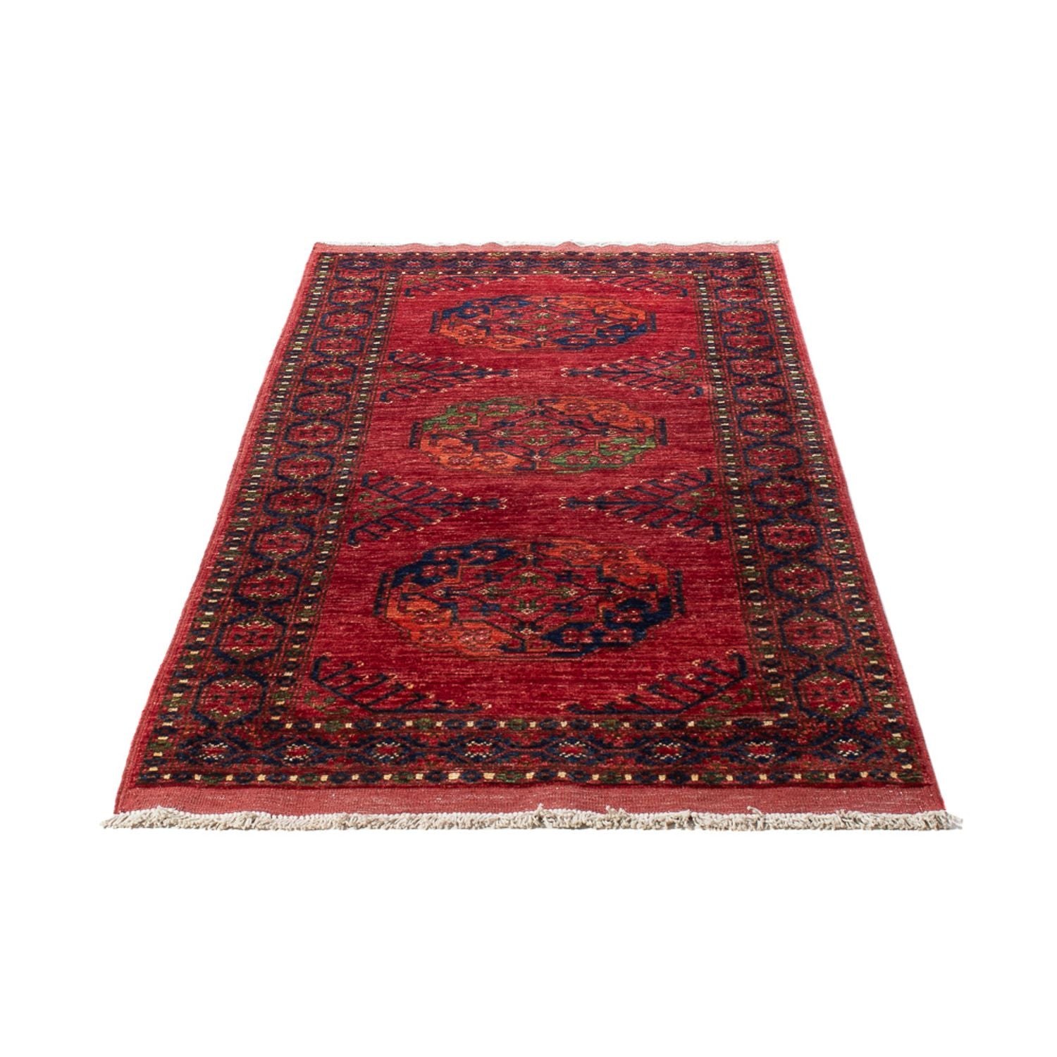 Løber Afghansk tæppe - 201 x 81 cm - rød