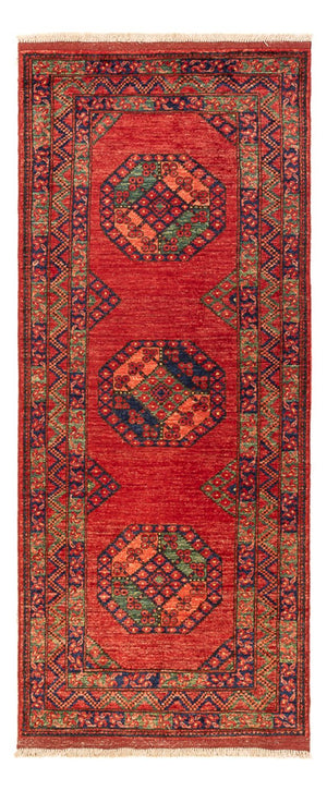 Løber Afghansk tæppe - 207 x 86 cm - rød