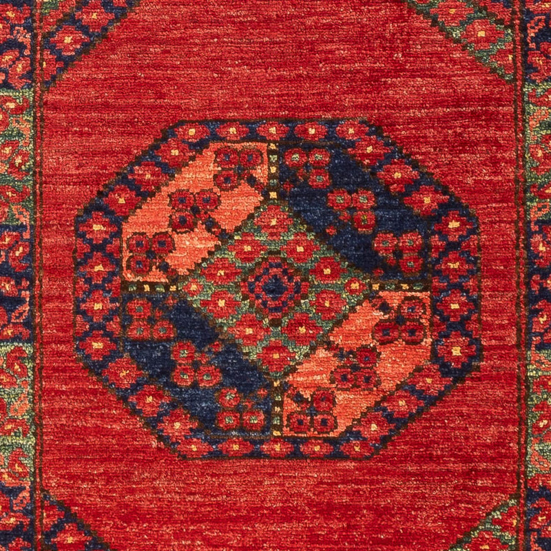 Løber Afghansk tæppe - 207 x 86 cm - rød