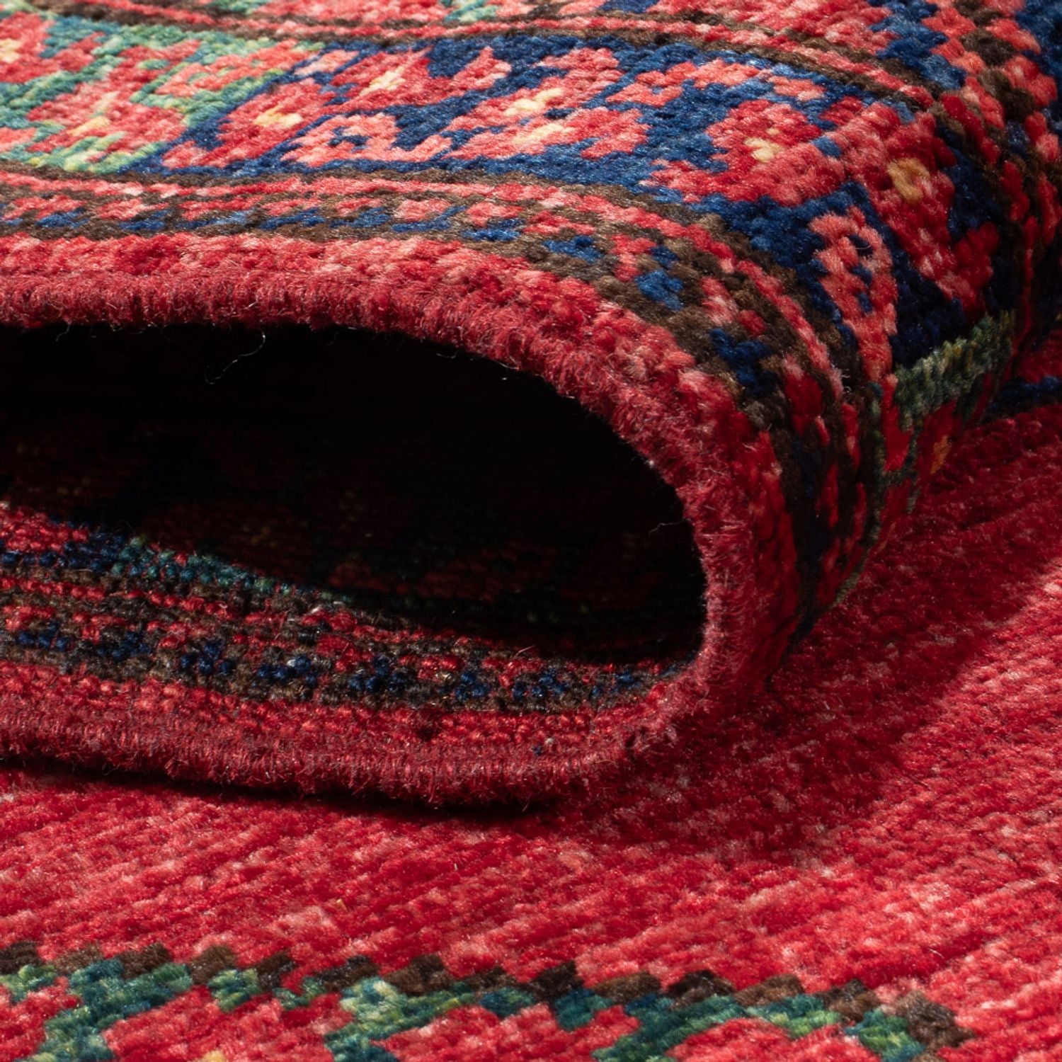 Løber Afghansk tæppe - 207 x 86 cm - rød