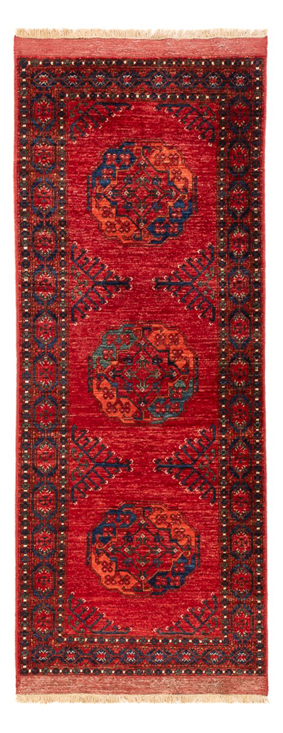 Løber Afghansk tæppe - 207 x 80 cm - rød