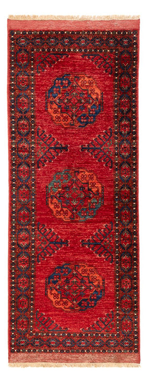 Løber Afghansk tæppe - 207 x 80 cm - rød