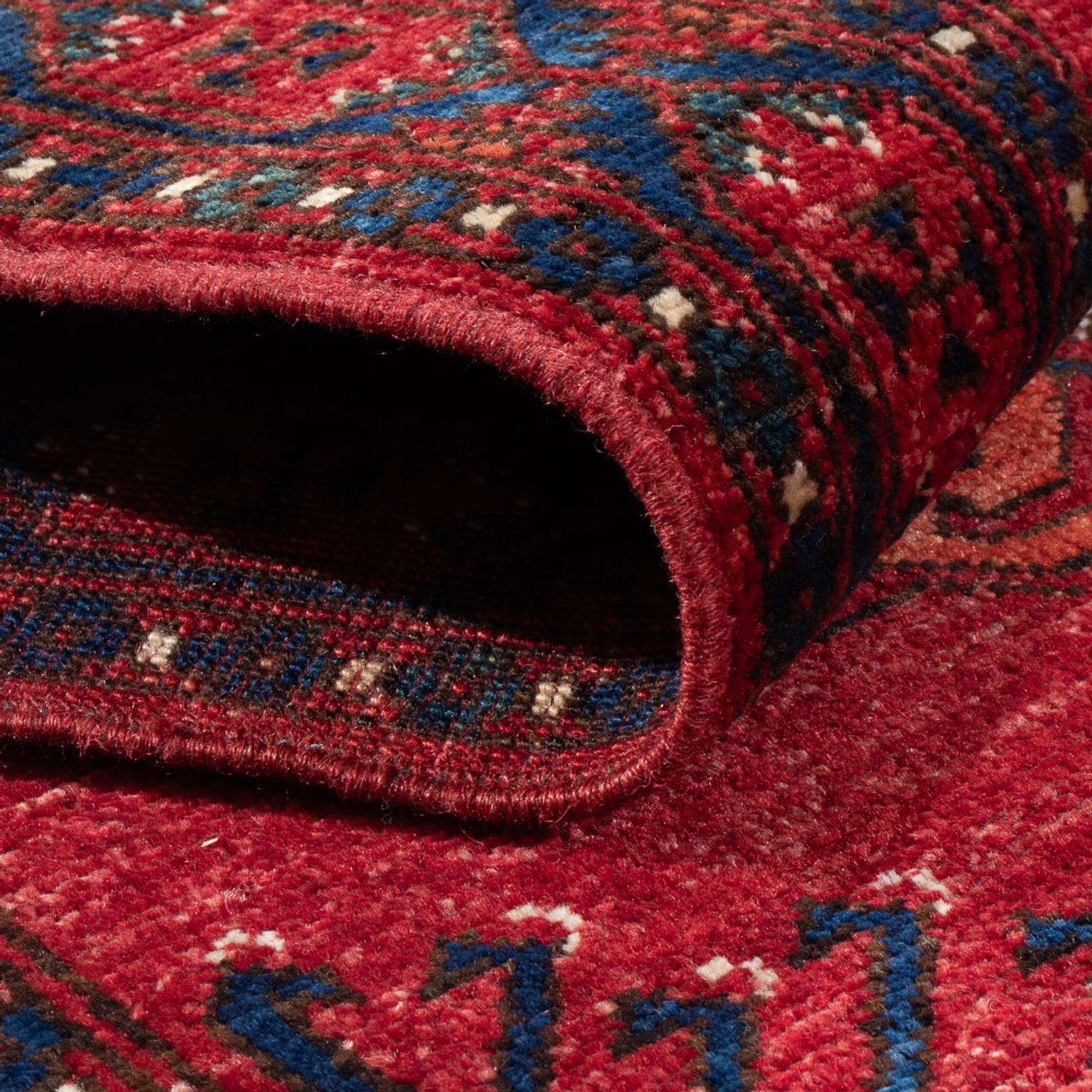 Løber Afghansk tæppe - 207 x 80 cm - rød
