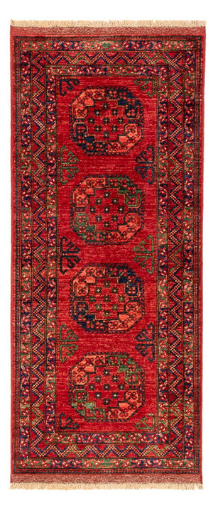 Løber Afghansk tæppe - 201 x 86 cm - rød