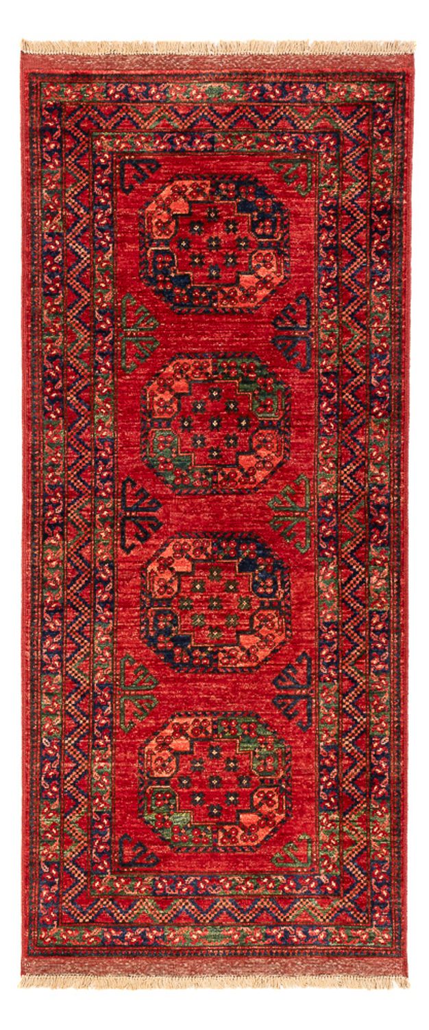Løber Afghansk tæppe - 201 x 86 cm - rød