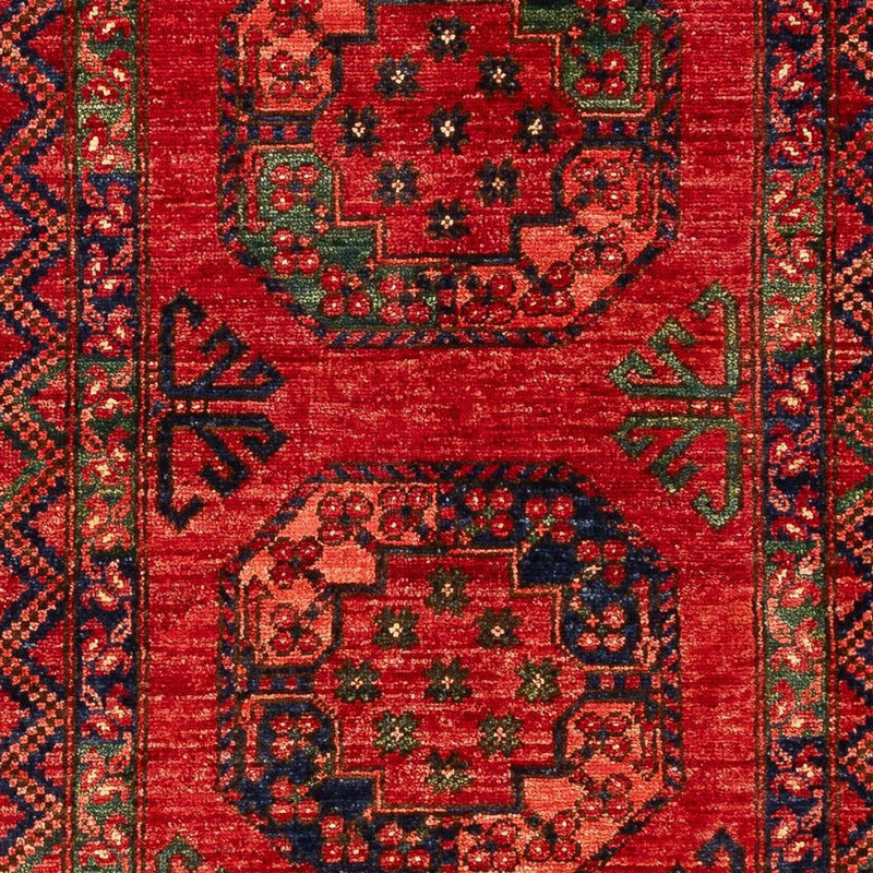 Løber Afghansk tæppe - 201 x 86 cm - rød