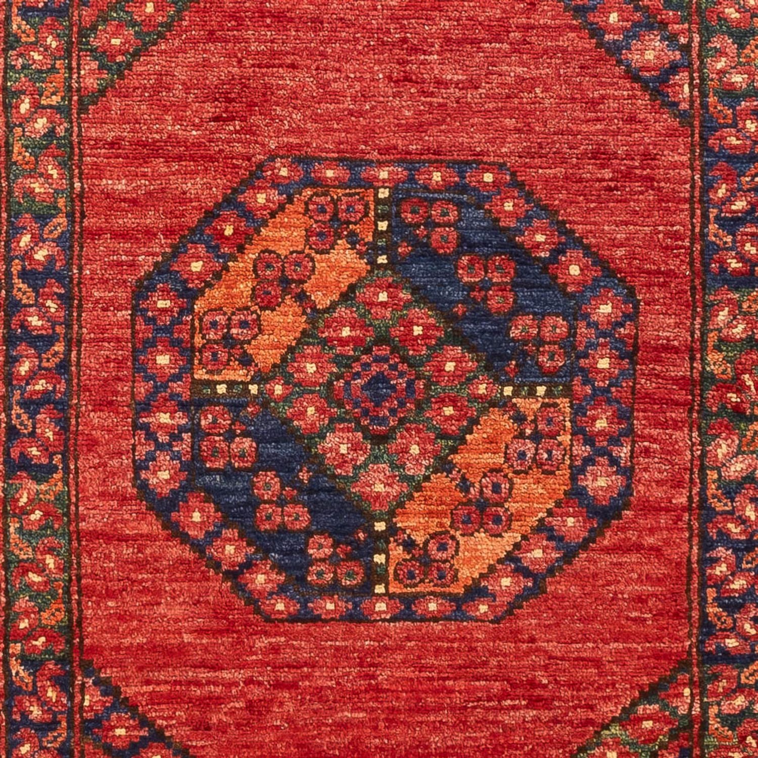 Løber Afghansk tæppe - 206 x 84 cm - rød