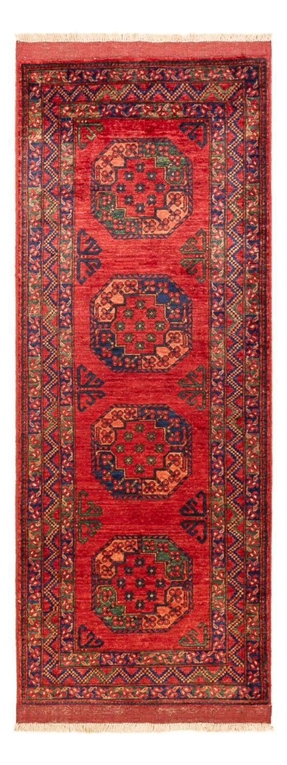 Løber Afghansk tæppe - 216 x 83 cm - rød