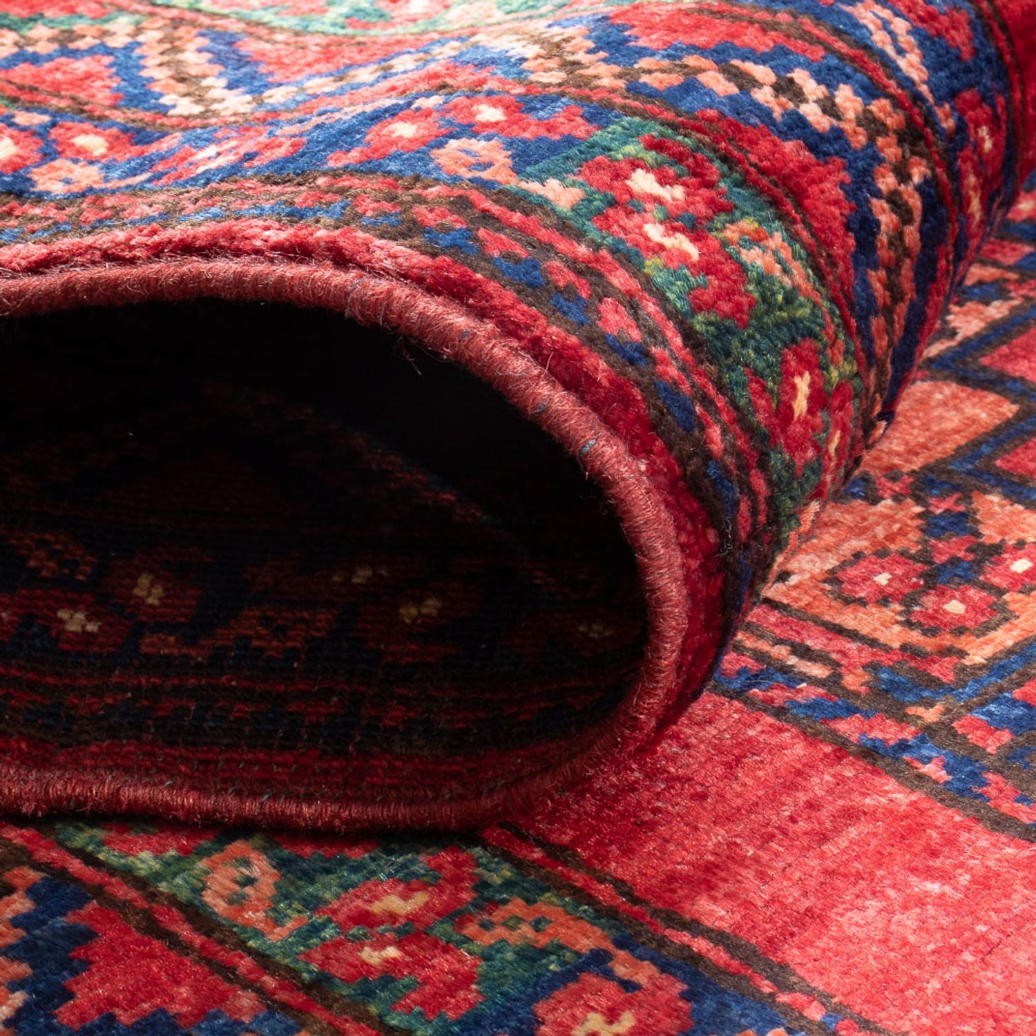 Løber Afghansk tæppe - 216 x 83 cm - rød