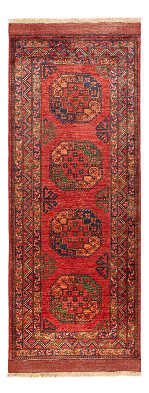 Løber Afghansk tæppe - 204 x 82 cm - rød