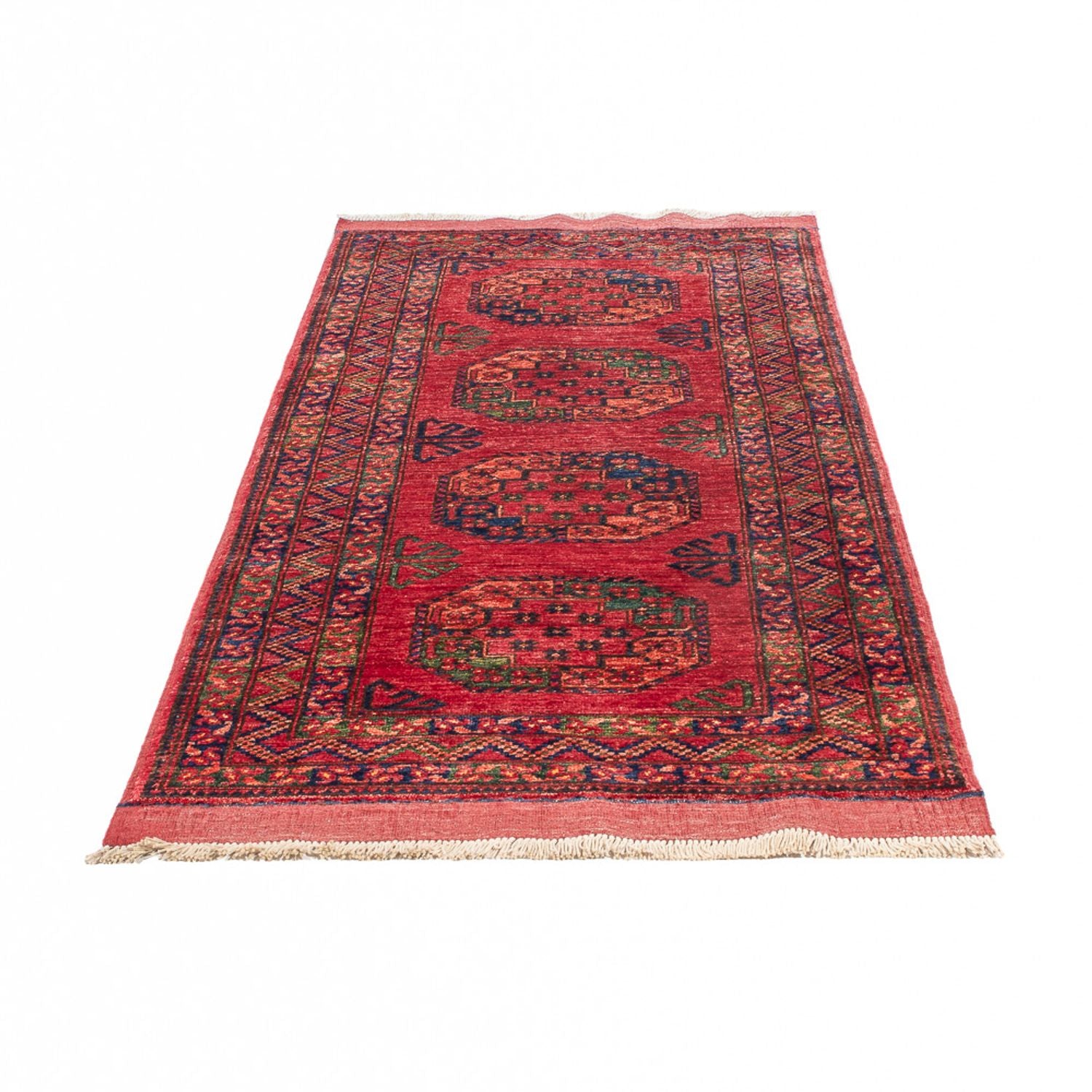 Løber Afghansk tæppe - 204 x 82 cm - rød