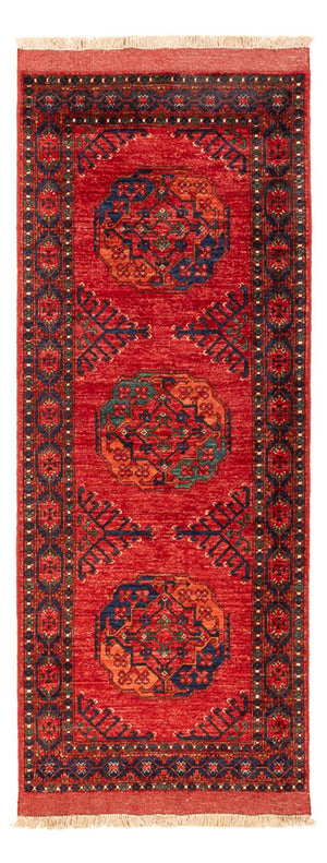 Løber Afghansk tæppe - 205 x 82 cm - rød