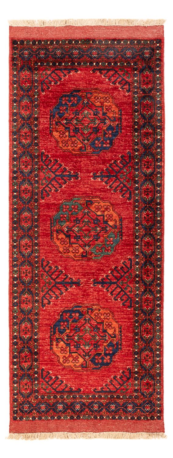 Løber Afghansk tæppe - 205 x 82 cm - rød