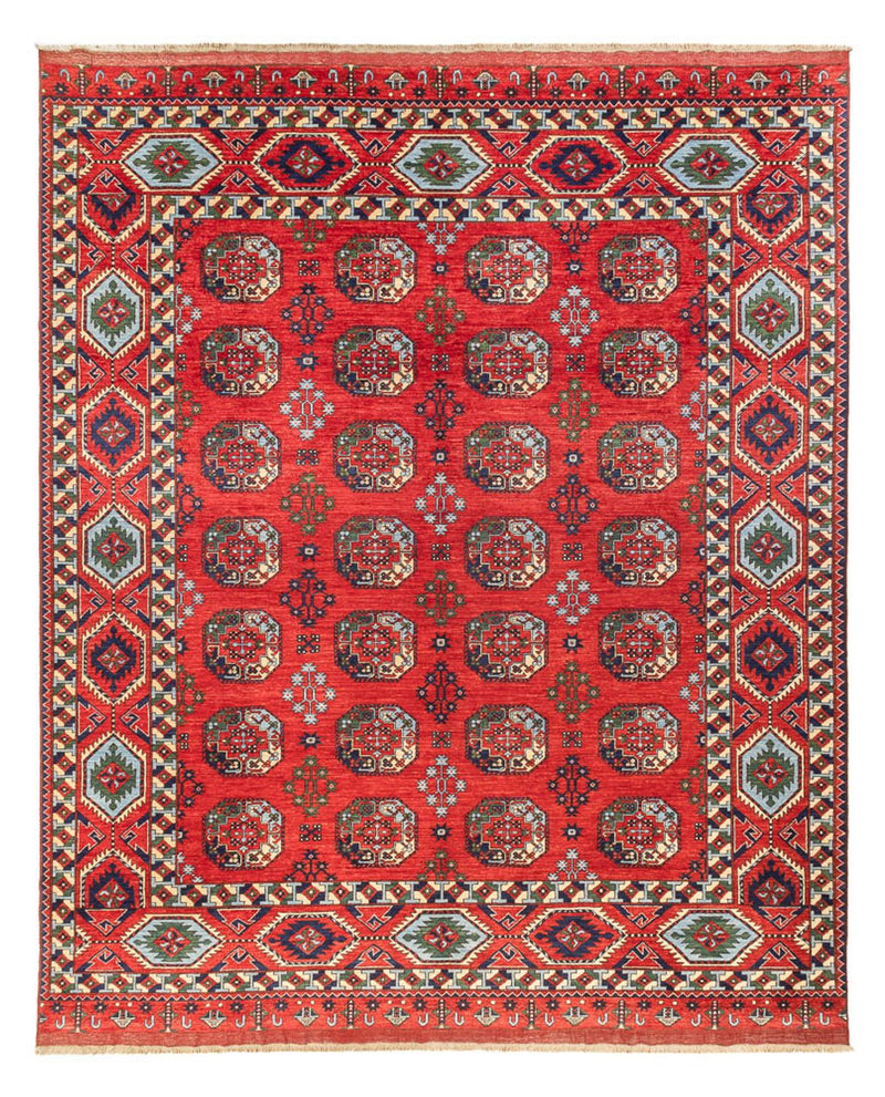 Afghansk tæppe - 379 x 307 cm - rød