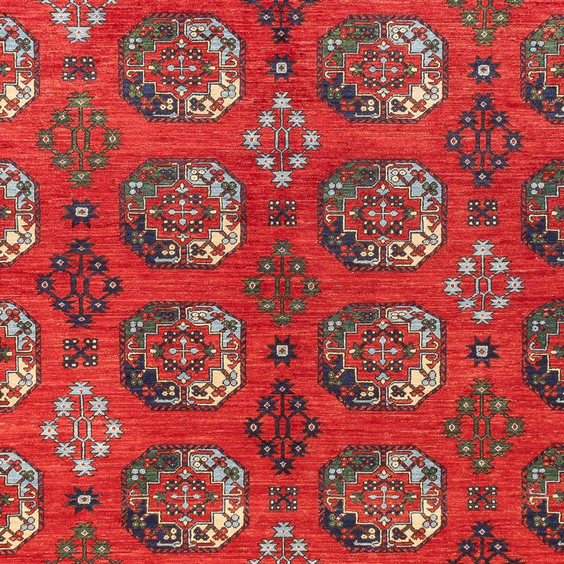 Afghansk tæppe - 379 x 307 cm - rød