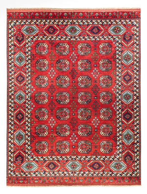 Afghansk tæppe - 398 x 309 cm - rød