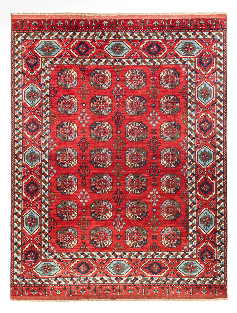 Afghansk tæppe - 398 x 309 cm - rød
