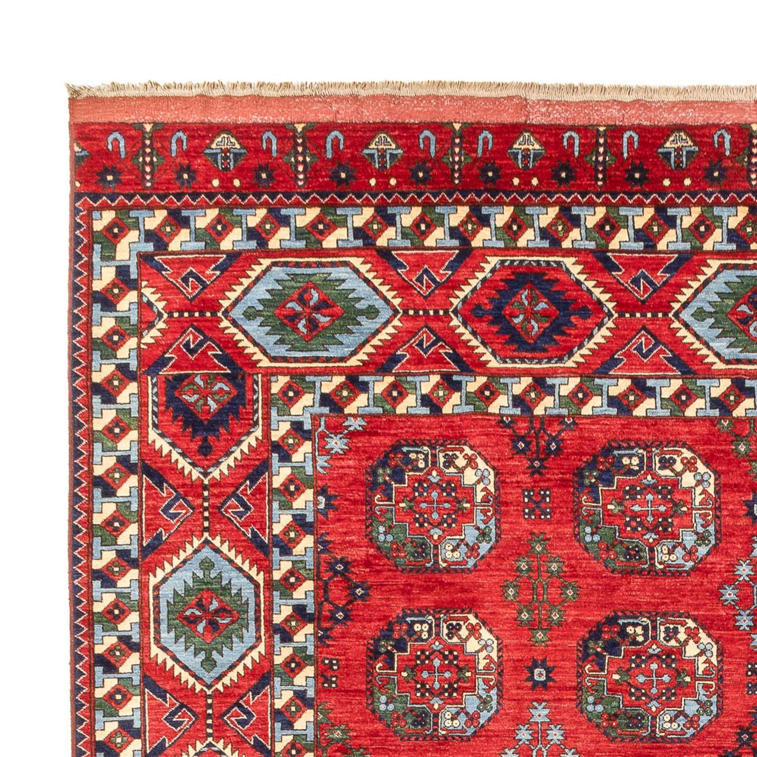 Afghansk tæppe - 398 x 309 cm - rød