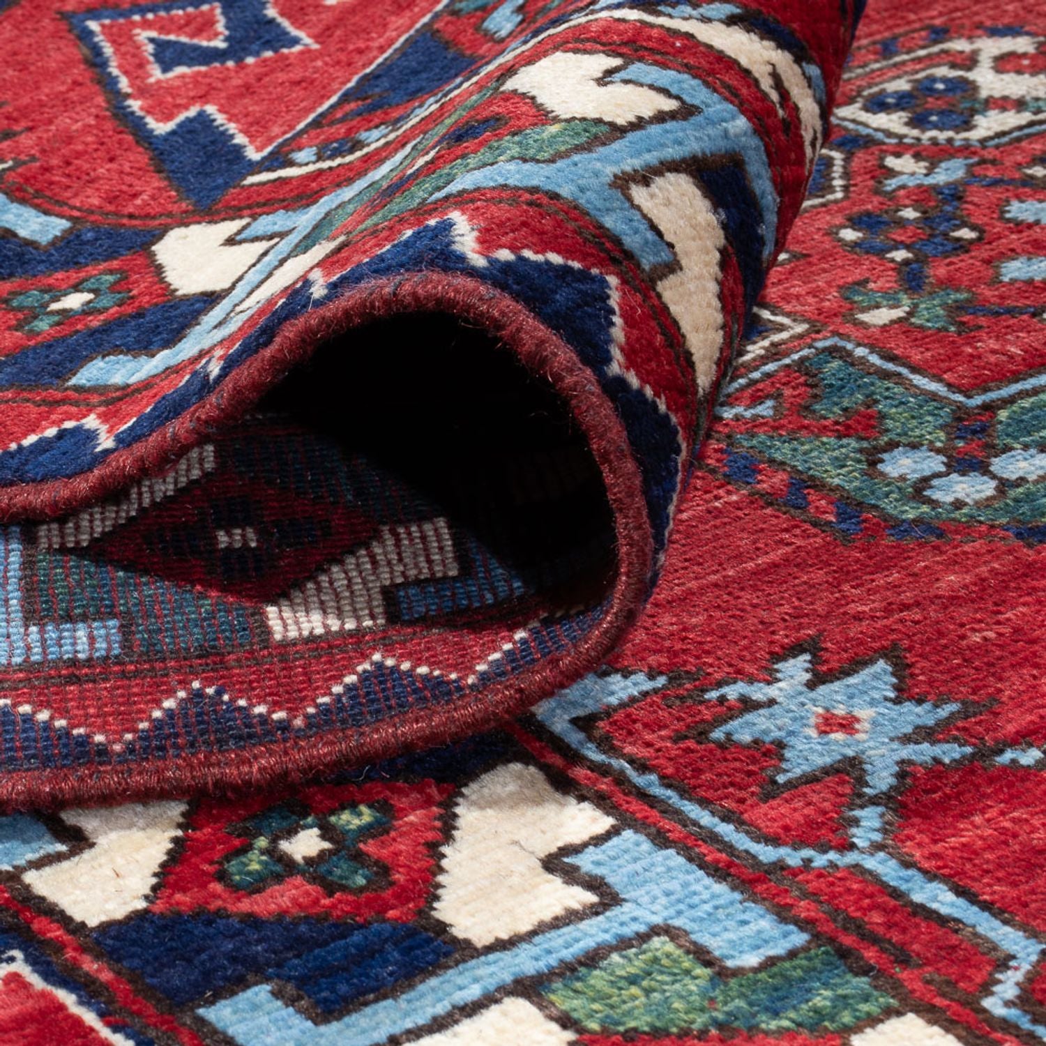 Afghansk tæppe - 398 x 309 cm - rød