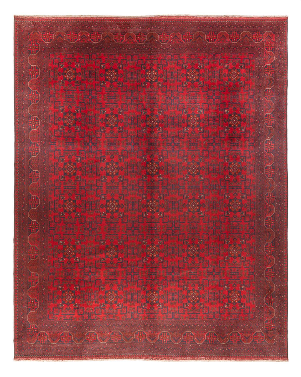 Afghansk tæppe - 391 x 305 cm - bordeaux rød
