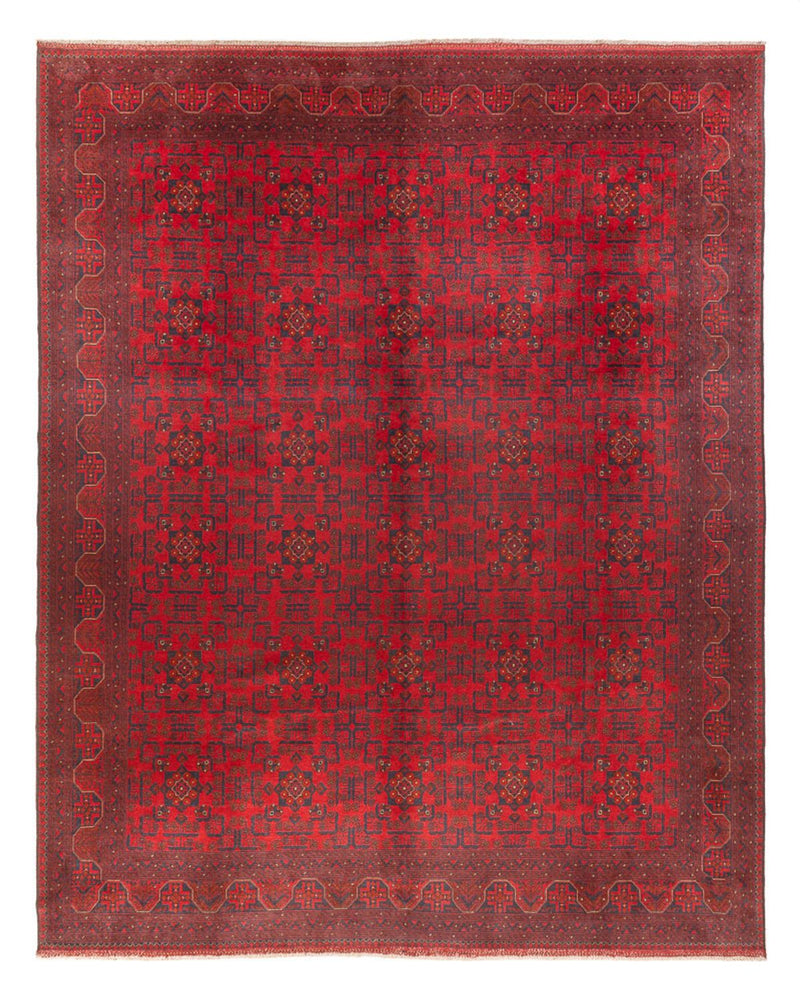 Afghansk tæppe - 391 x 305 cm - bordeaux rød