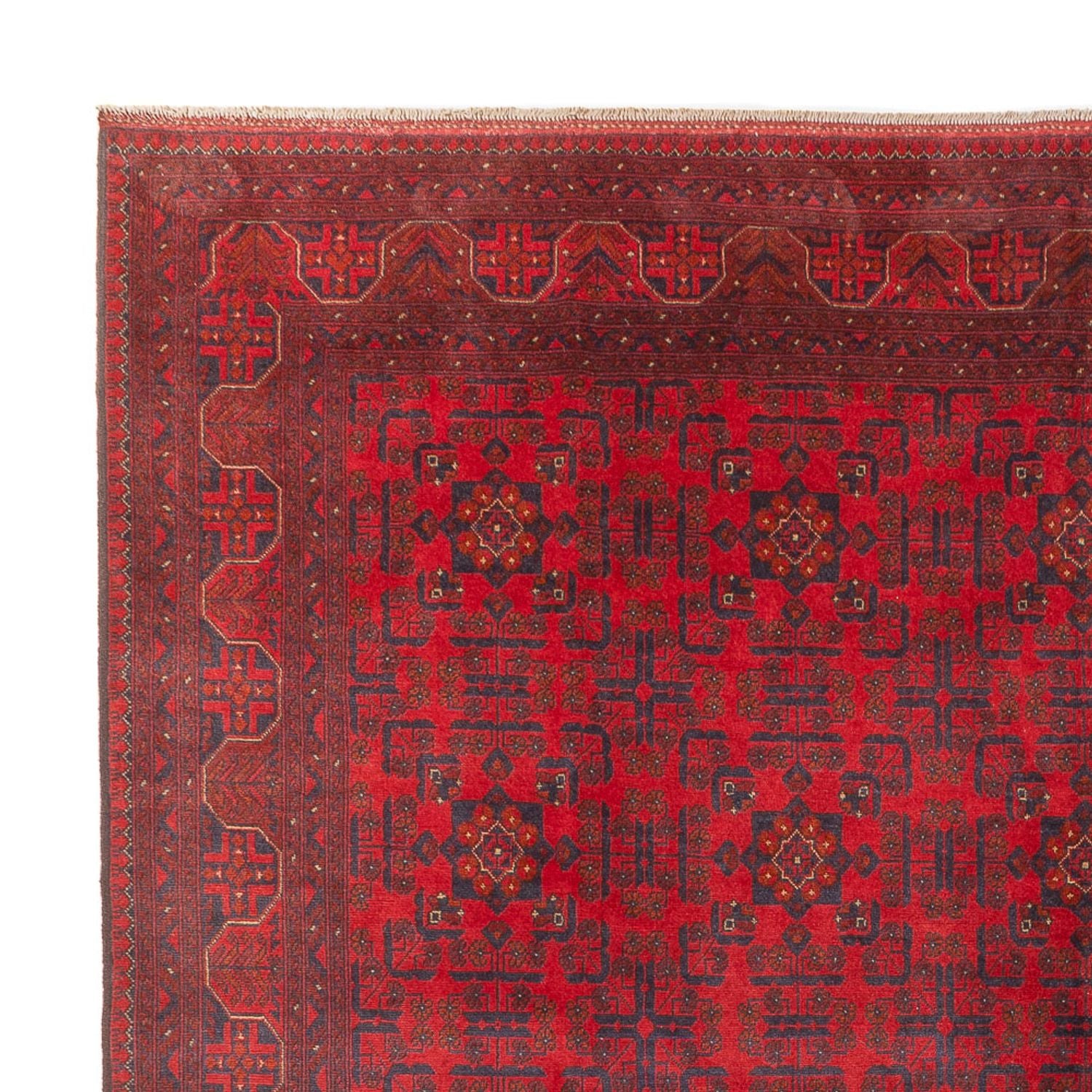 Afghansk tæppe - 391 x 305 cm - bordeaux rød