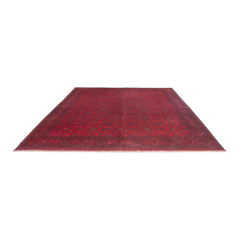 Afghansk tæppe - 391 x 305 cm - bordeaux rød