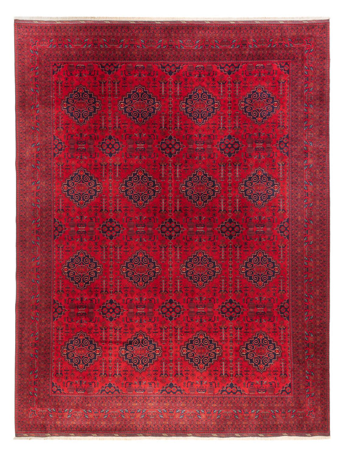 Afghansk tæppe - 397 x 295 cm - rød
