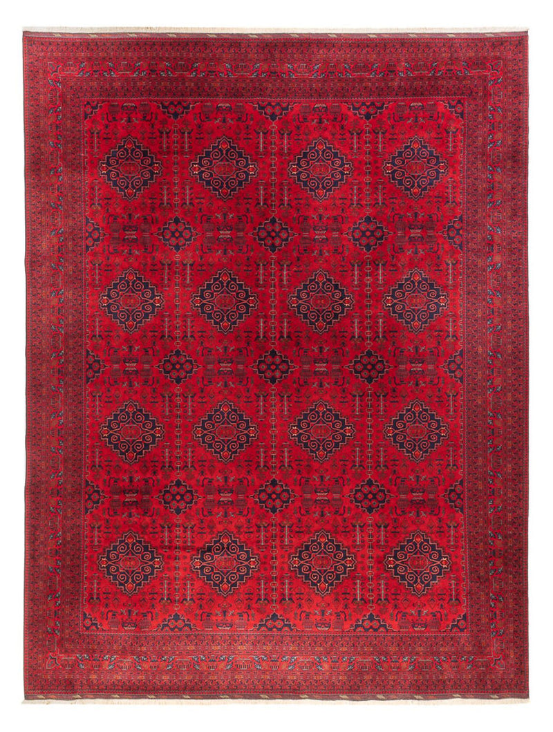 Afghansk tæppe - 397 x 295 cm - rød
