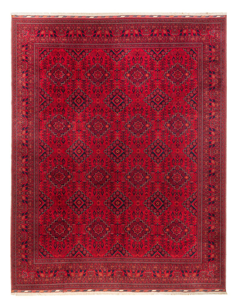 Afghansk tæppe - 396 x 297 cm - rød