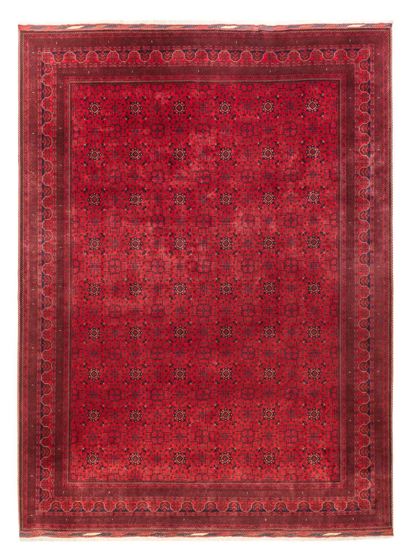 Afghansk tæppe - 404 x 298 cm - rød
